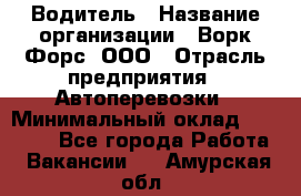 Водитель › Название организации ­ Ворк Форс, ООО › Отрасль предприятия ­ Автоперевозки › Минимальный оклад ­ 42 000 - Все города Работа » Вакансии   . Амурская обл.